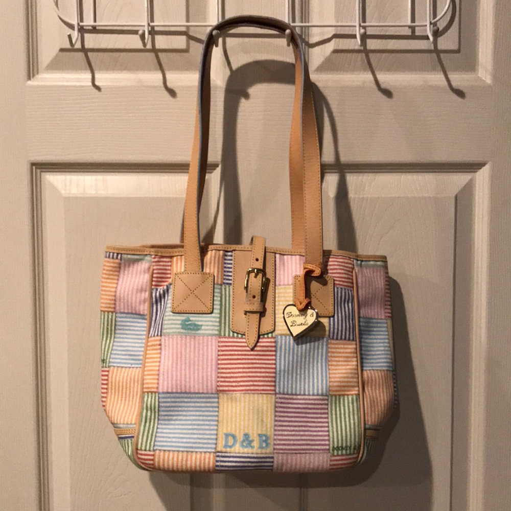 Dooney and Bourke Striped Patchwork Pastel Bag